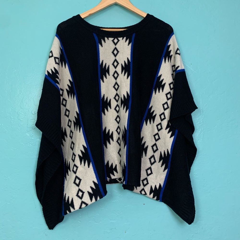 Cute tribal print poncho style top